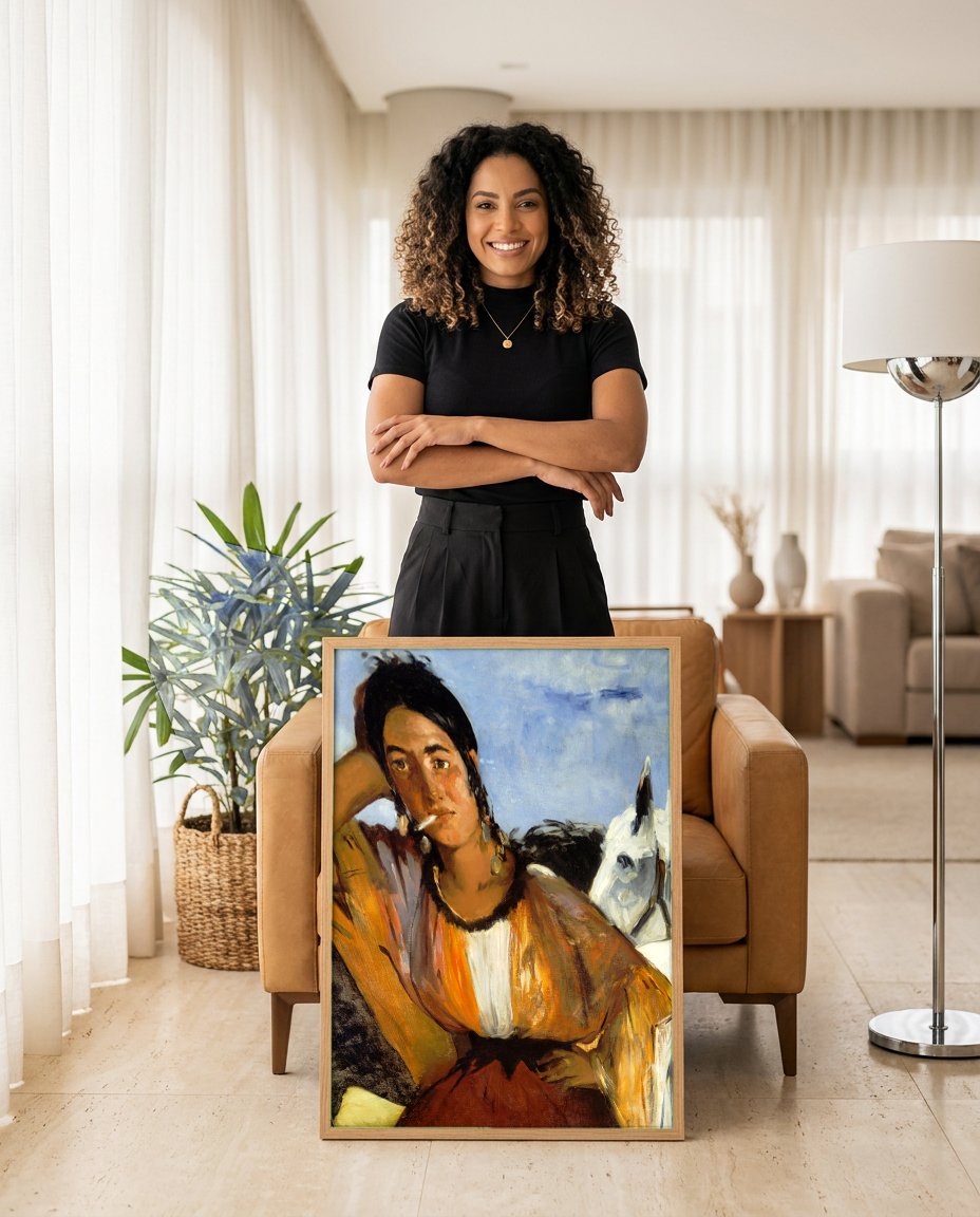 Quadro Decorativo A Cigana – Édouard Manet com modelo em ambiente