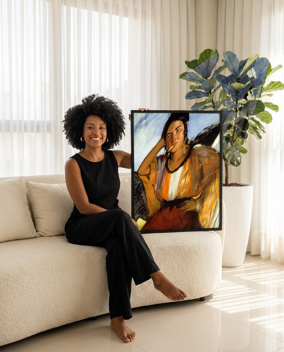 Quadro Decorativo A Cigana – Édouard Manet com modelo em ambiente