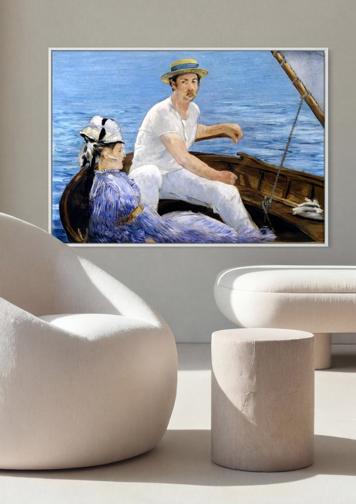 Quadro Decorativo 'O Barco' - Edouard Manet em ambiente decorado