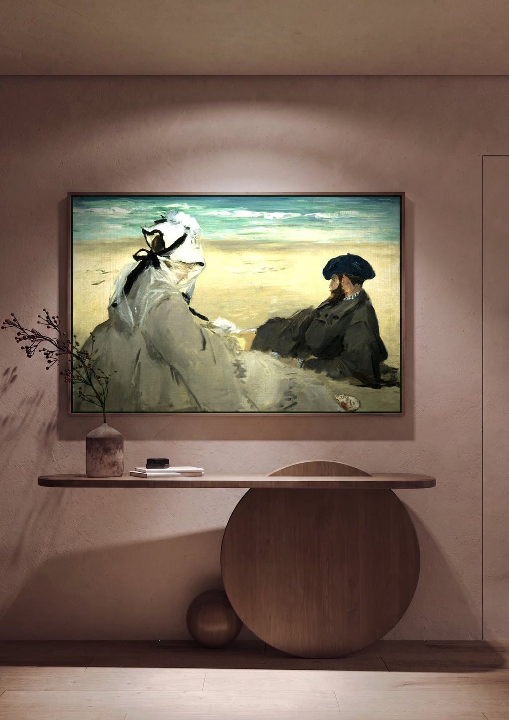 Quadro Decorativo Na Praia - Edouard Manet em ambiente decorado