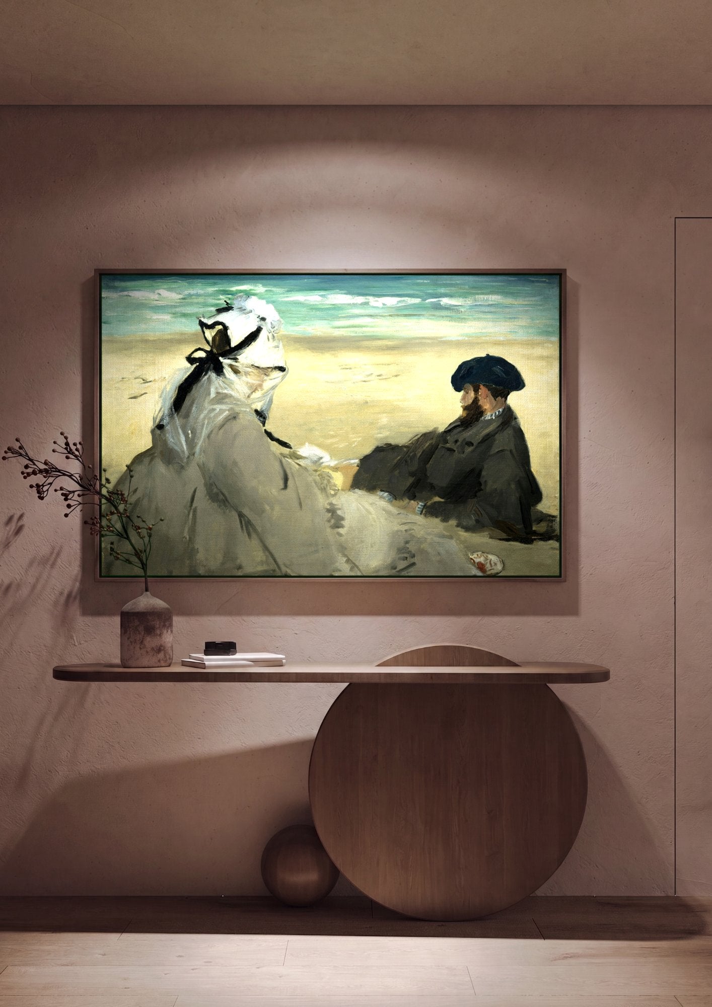 Quadro Decorativo Na Praia - Edouard Manet em ambiente decorado