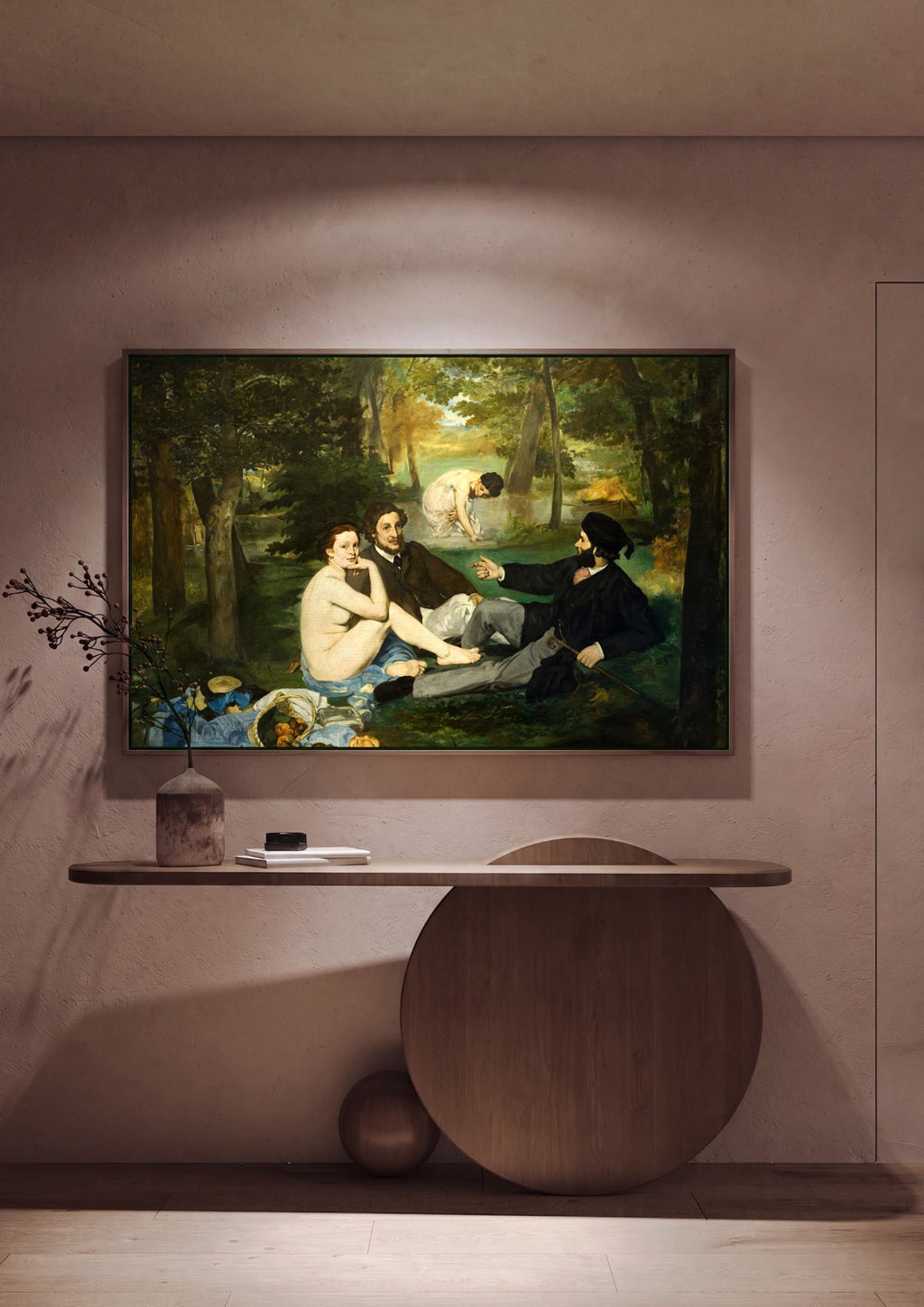 Quadro Decorativo Almoço na Relva - Manet em ambiente decorado