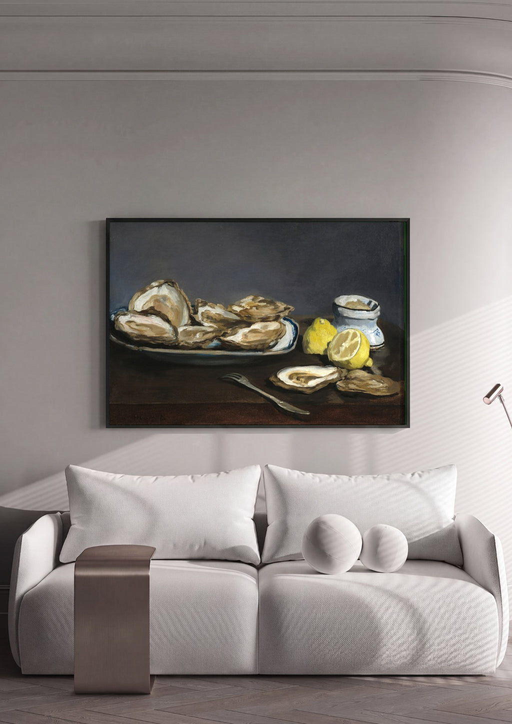 Quadro Decorativo Ostras - Edouard Manet em ambiente decorado