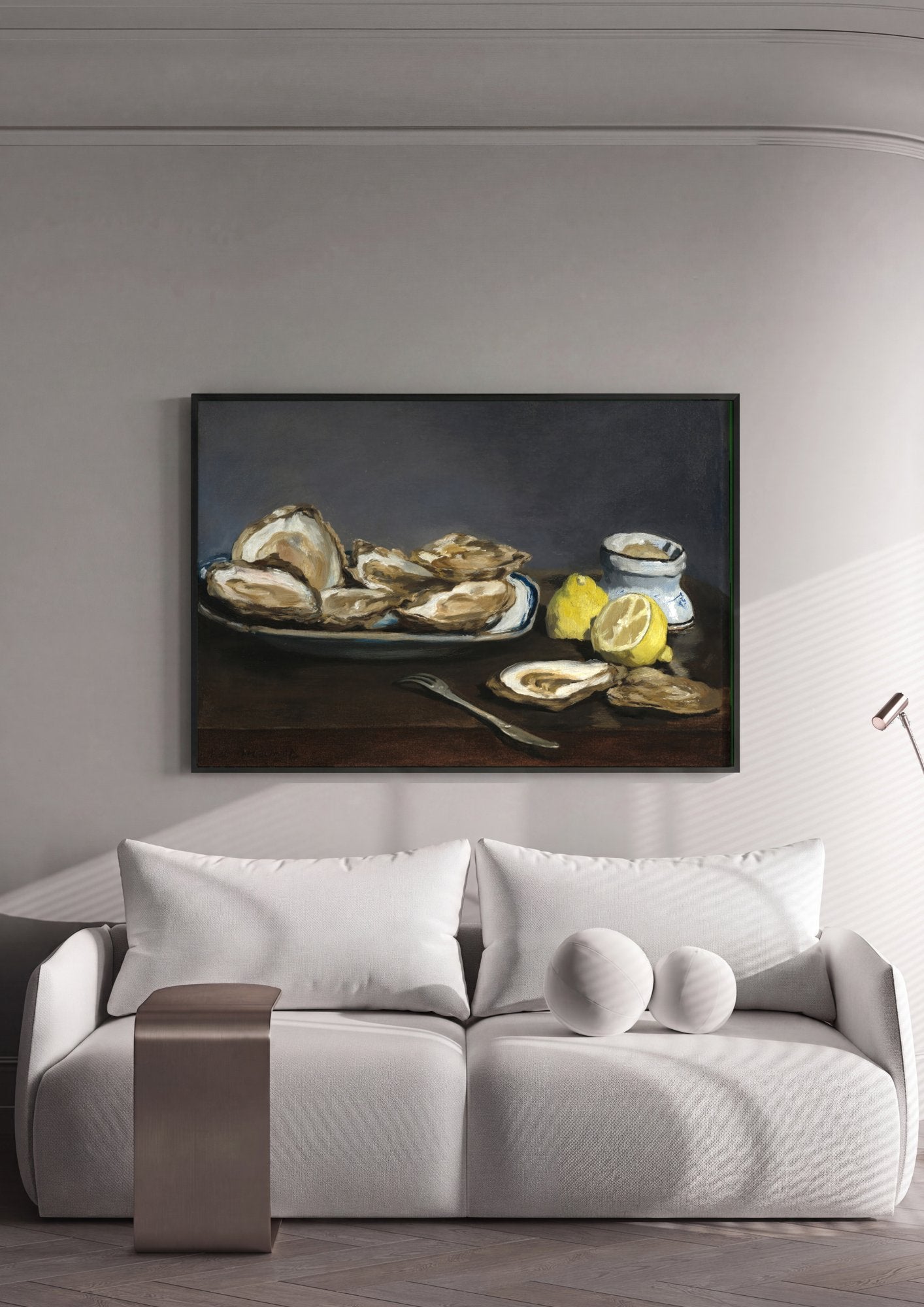 Quadro Decorativo Ostras - Edouard Manet em ambiente decorado
