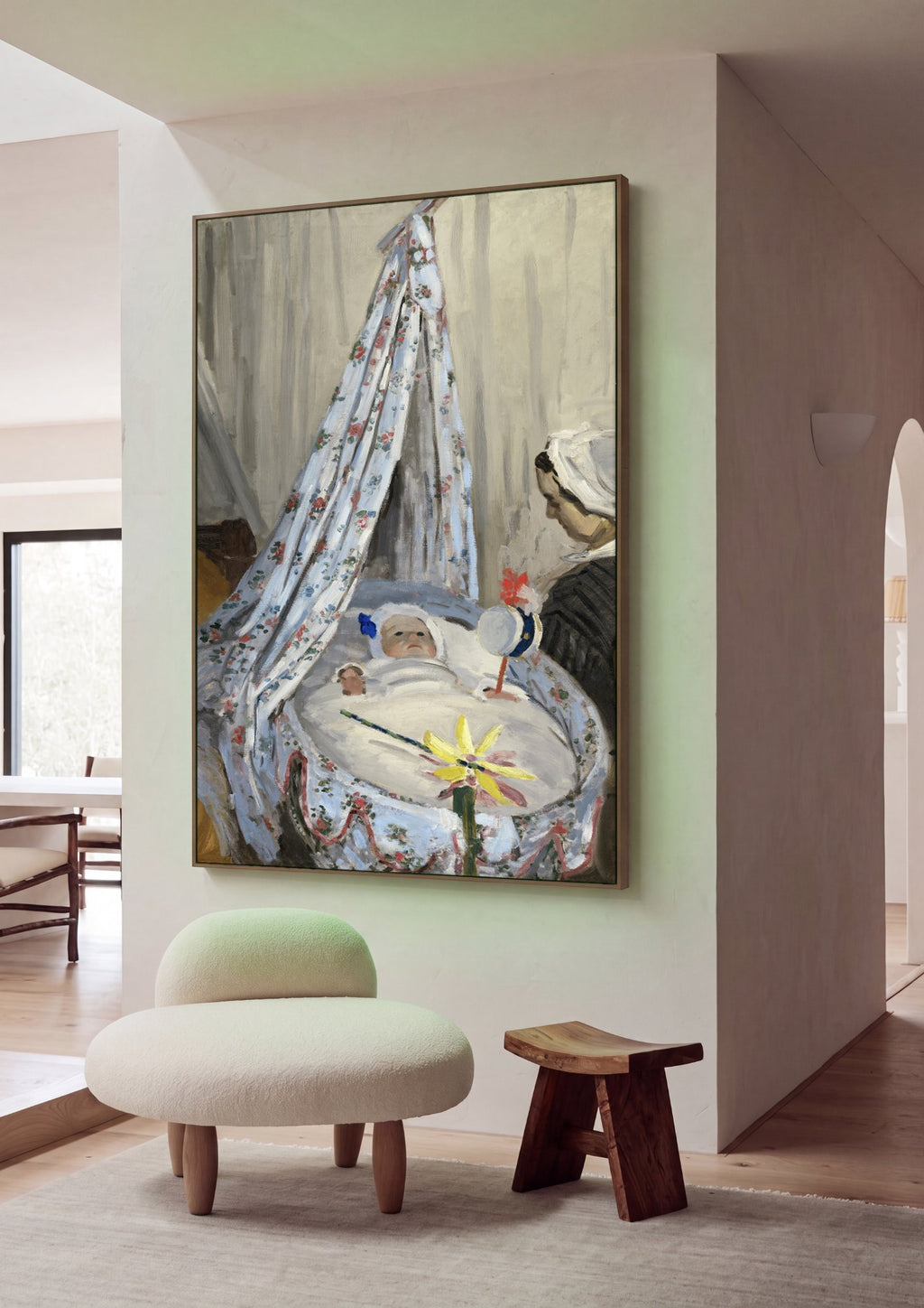 Quadro Decorativo O Berço - Claude Monet em ambiente decorado