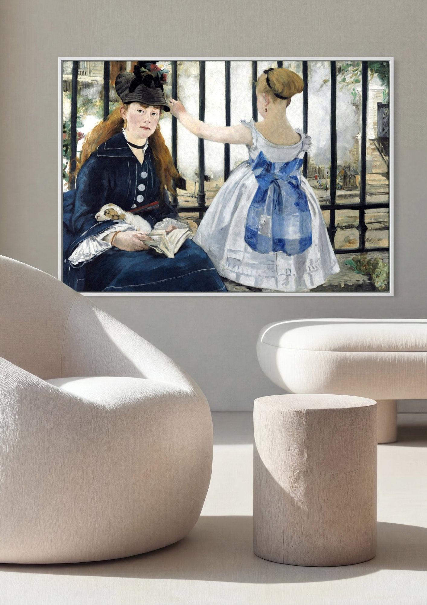 Quadro Decorativo A Ferrovia - Manet em ambiente decorado