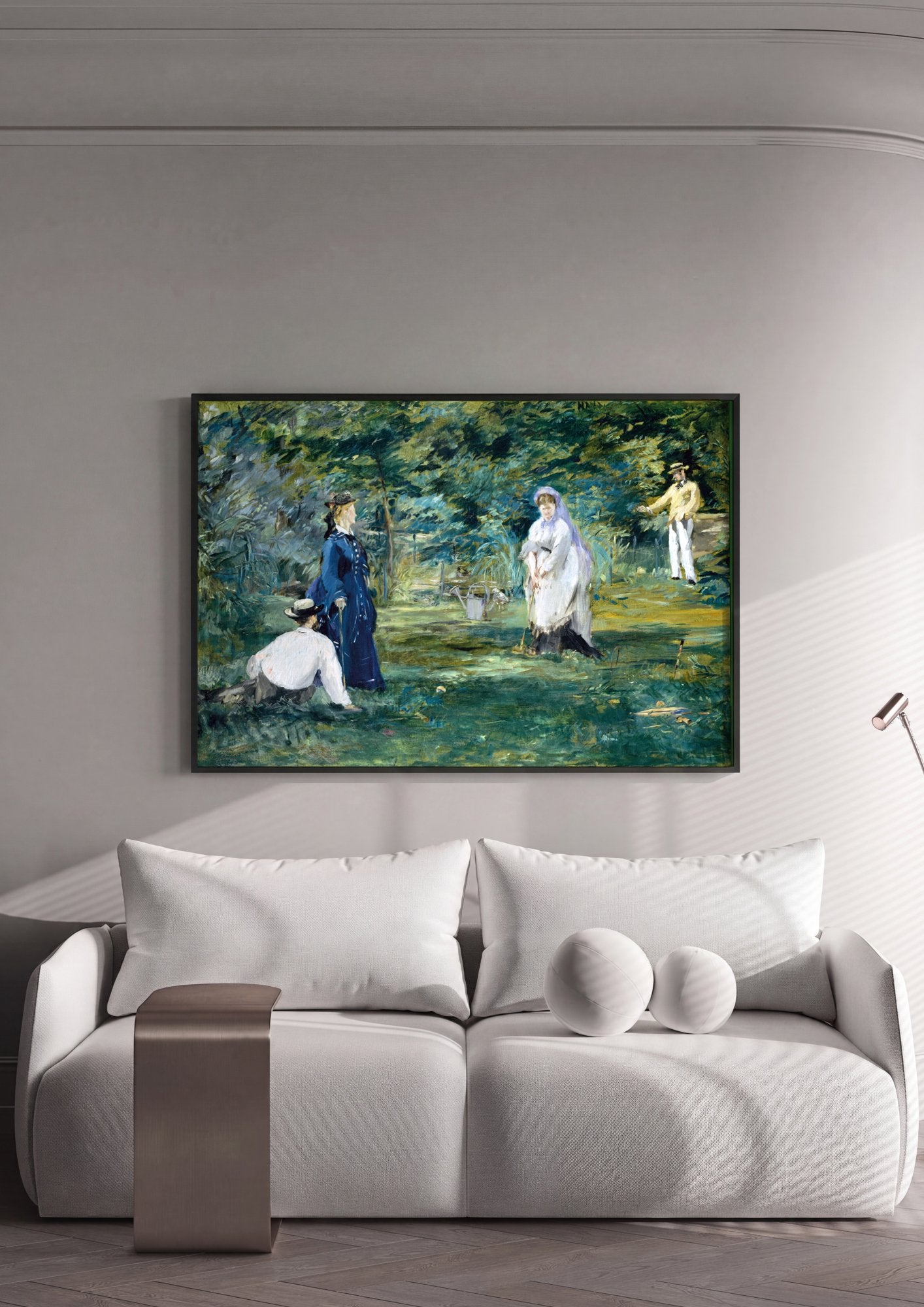 Quadro Decorativo 'O Jogo de Croqué' - Manet em ambiente decorado