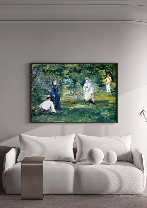 Quadro Decorativo 'O Jogo de Croqué' - Manet em ambiente decorado