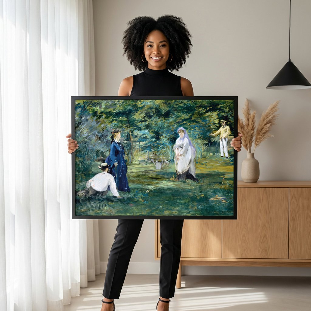 Quadro Decorativo 'O Jogo de Croqué' - Manet com modelo em ambiente
