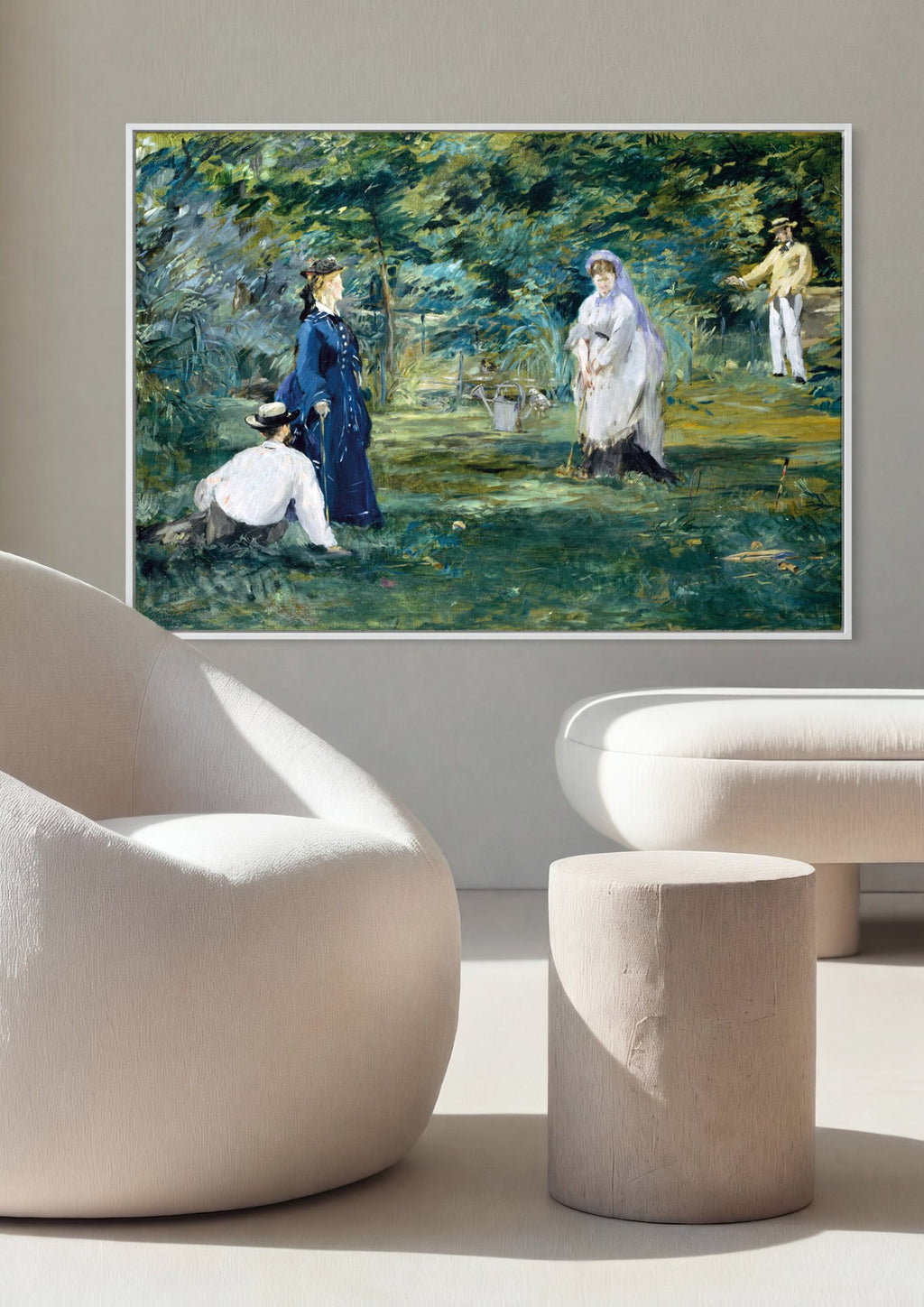 Quadro Decorativo 'O Jogo de Croqué' - Manet em ambiente decorado