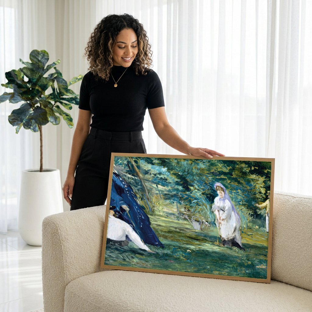 Quadro Decorativo 'O Jogo de Croqué' - Manet com modelo em ambiente