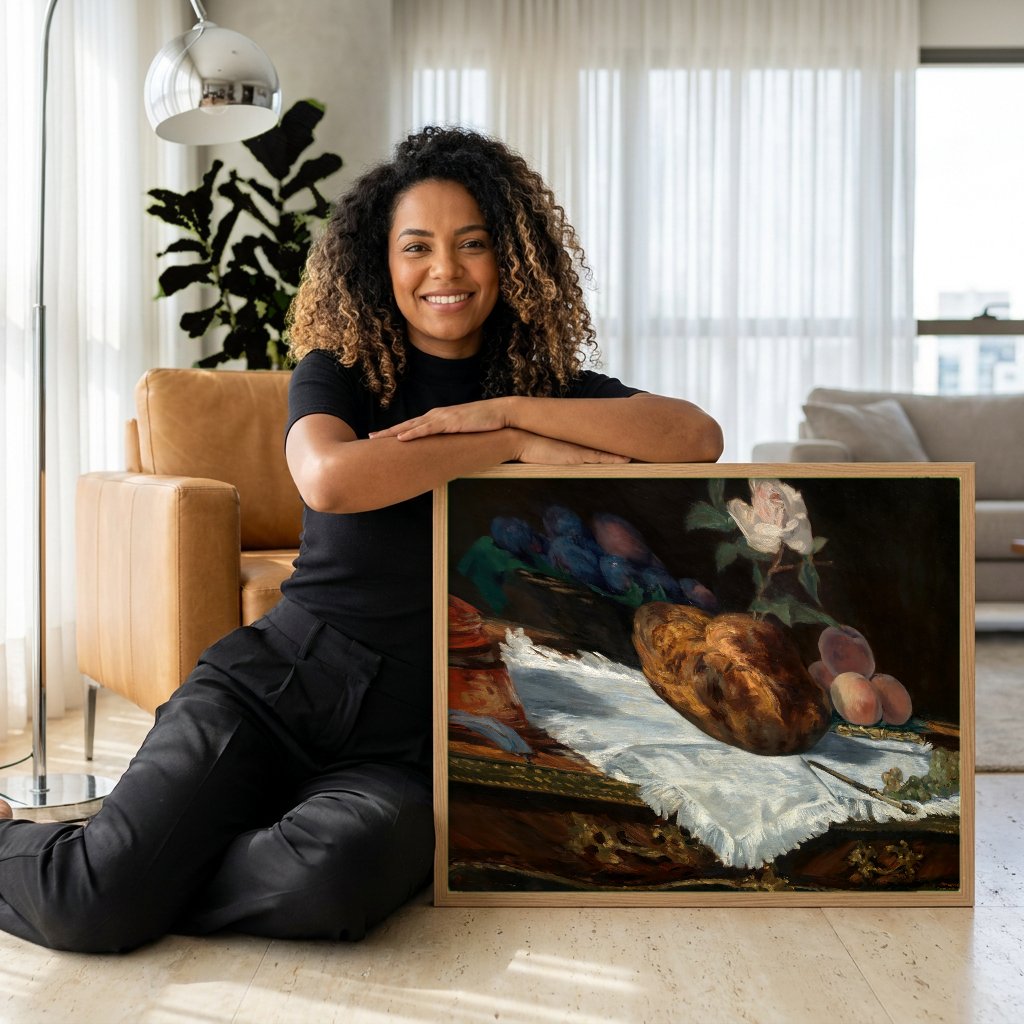 Quadro Decorativo Natureza-Morta - Manet com modelo em ambiente