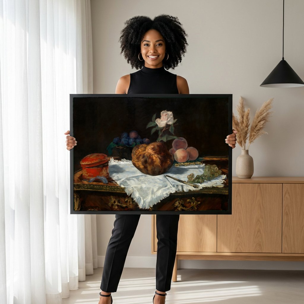 Quadro Decorativo Natureza-Morta - Manet com modelo em ambiente
