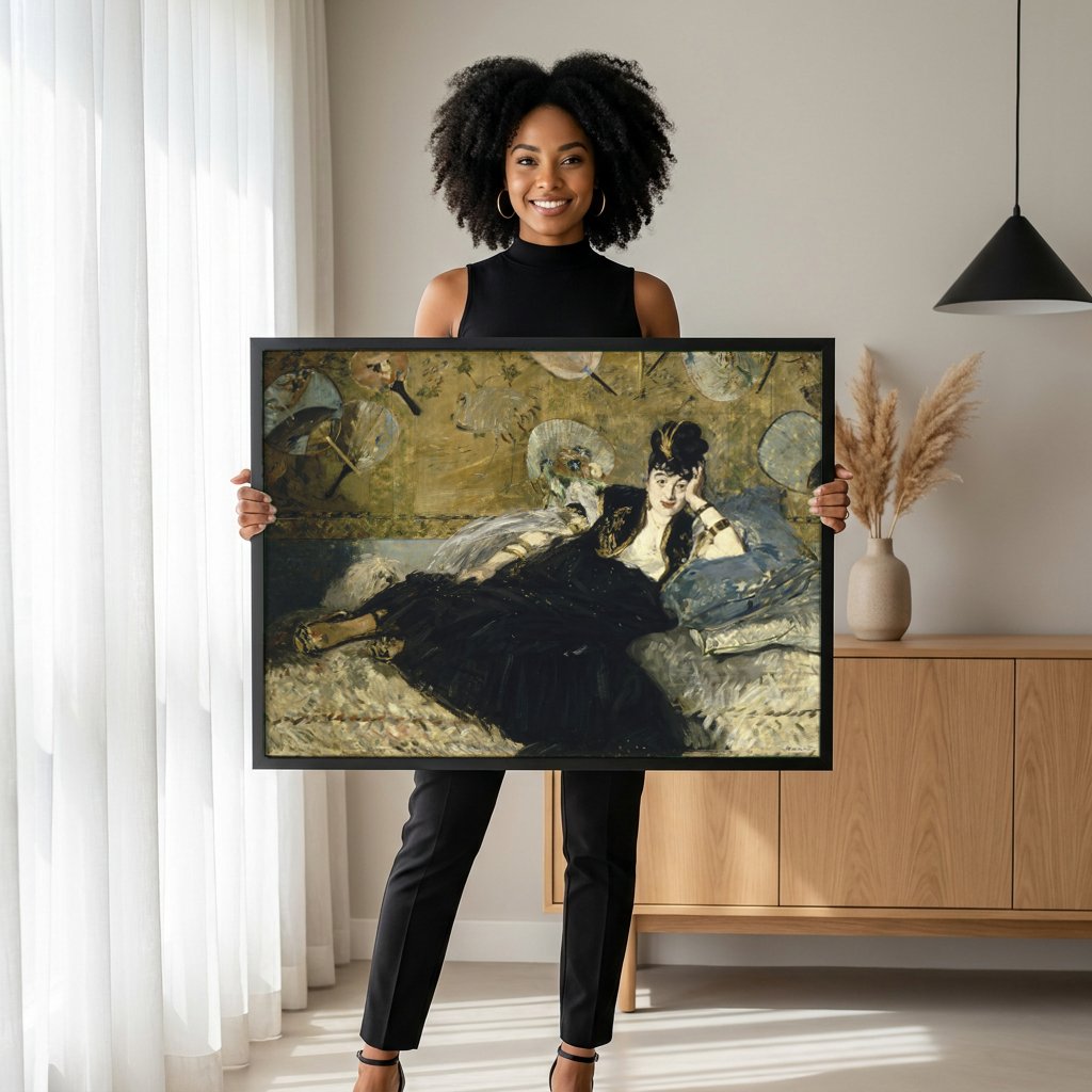 Quadro Decorativo Nana - Edouard Manet com modelo em ambiente
