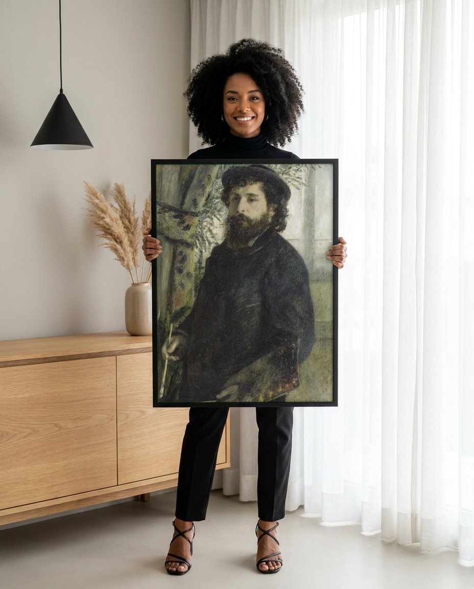 Quadro Decorativo Autorretrato de Monet - Claude Monet com modelo em ambiente