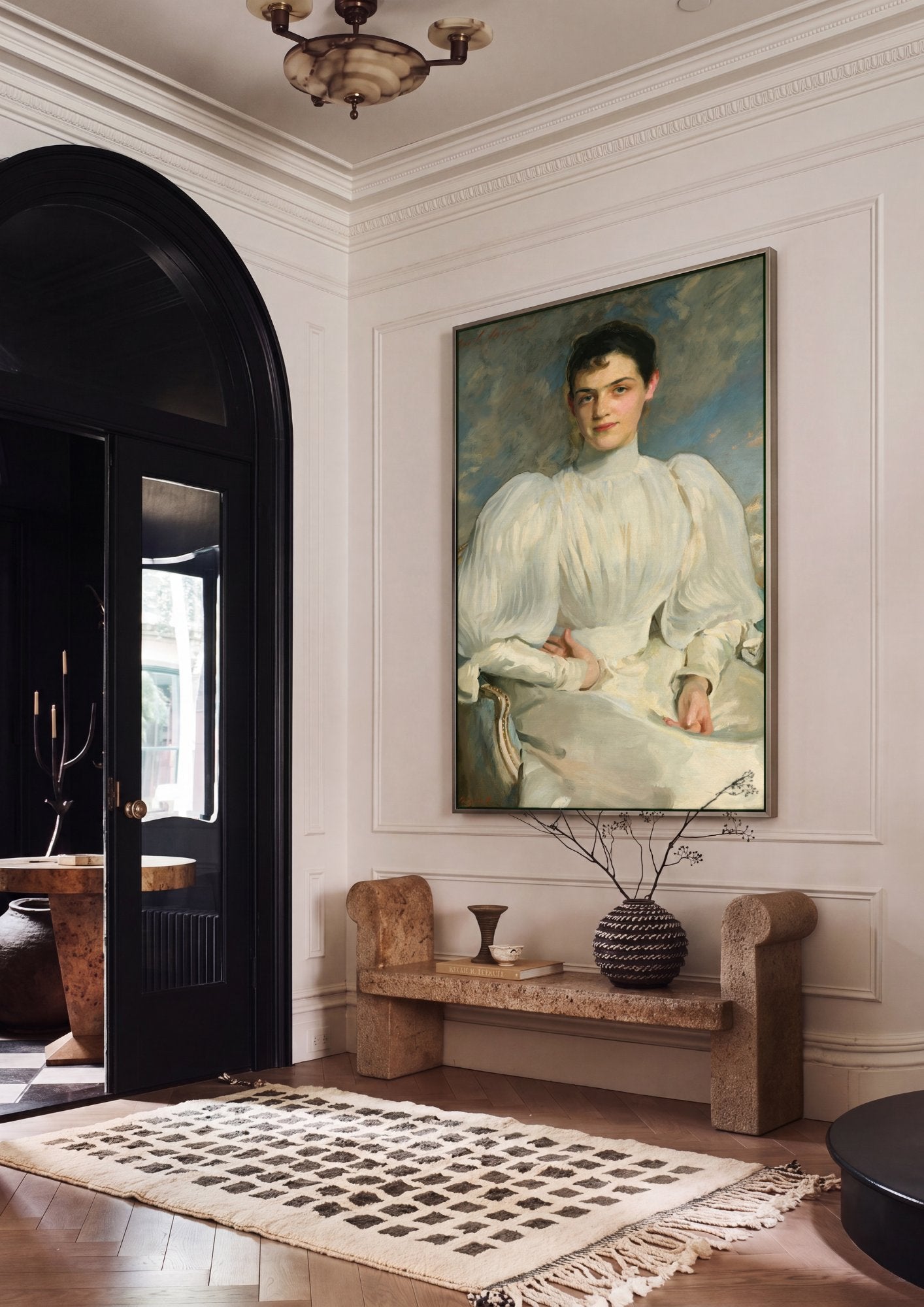 Quadro Decorativo Retrato de Lady Agnew de Lochnaw - John Singer Sargent em ambiente decorado