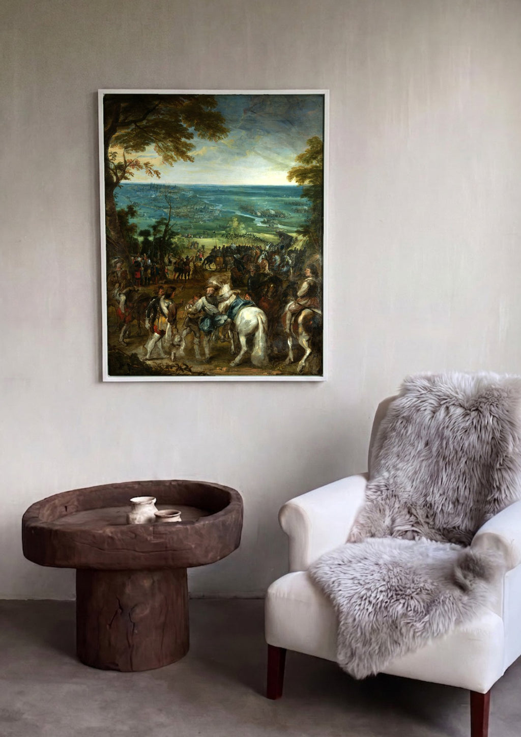 Quadro Decorativo A Batalha de Nördlingen - Rubens em ambiente decorado