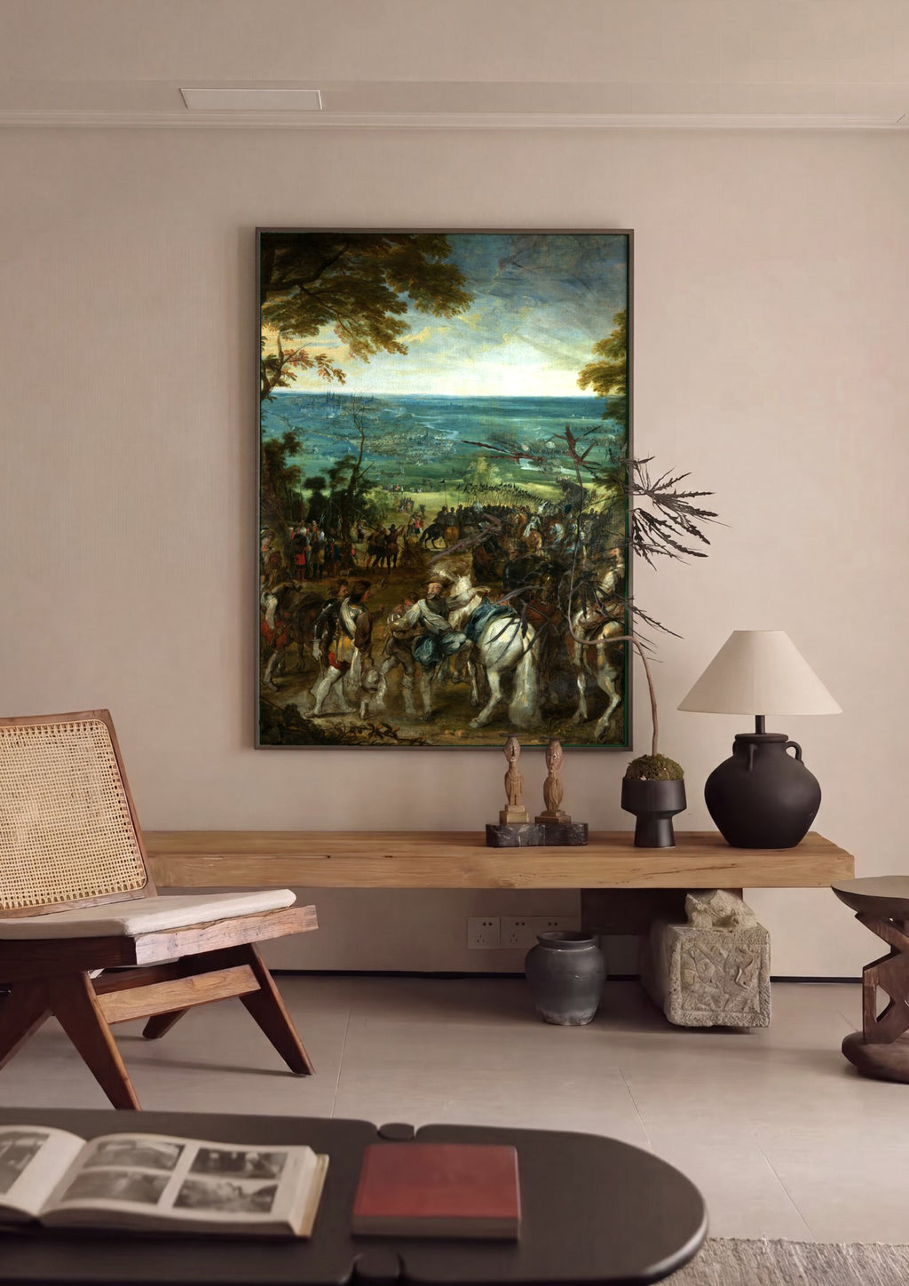 Quadro Decorativo A Batalha de Nördlingen - Rubens em ambiente decorado