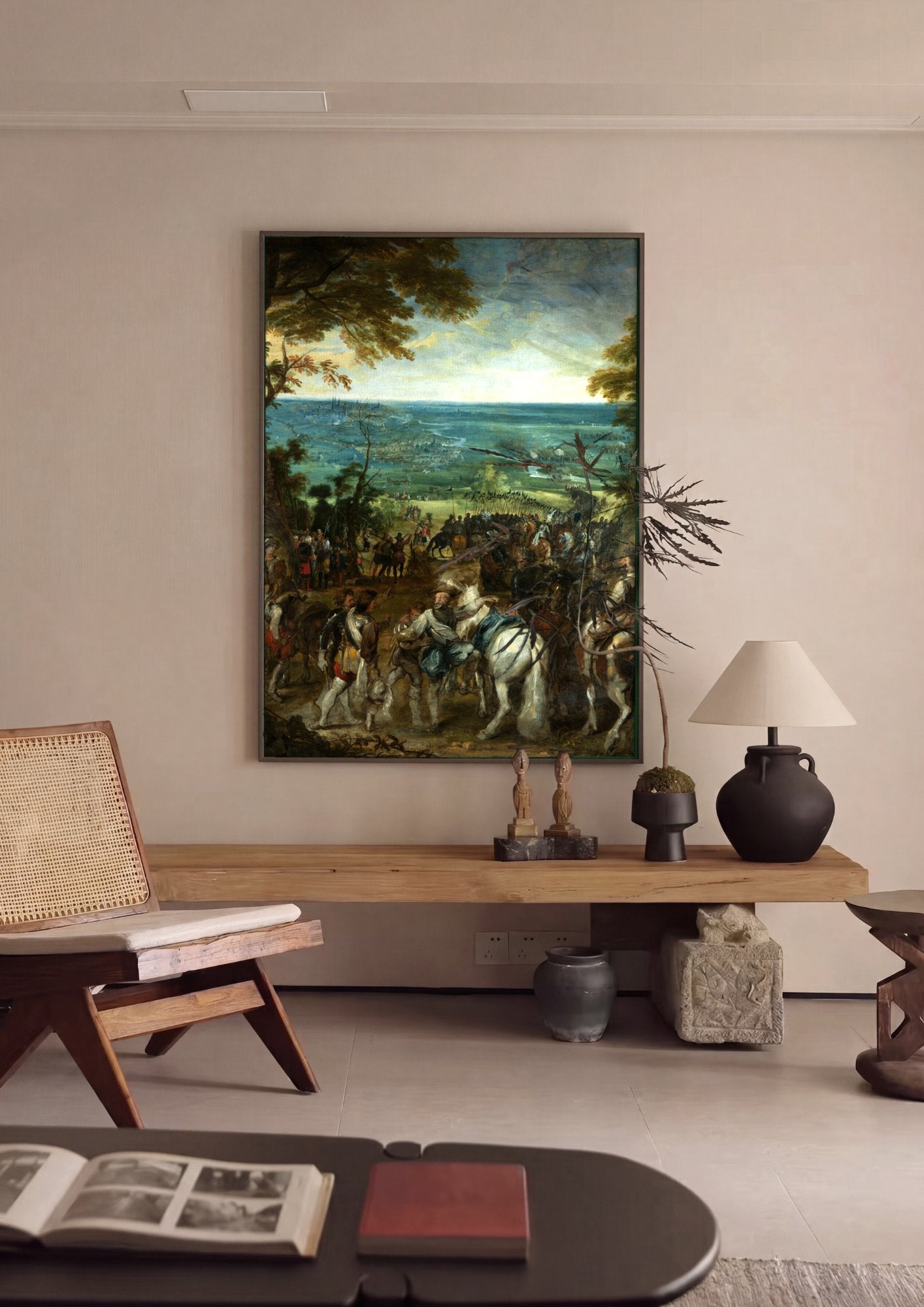 Quadro Decorativo A Batalha de Nördlingen - Rubens em ambiente decorado