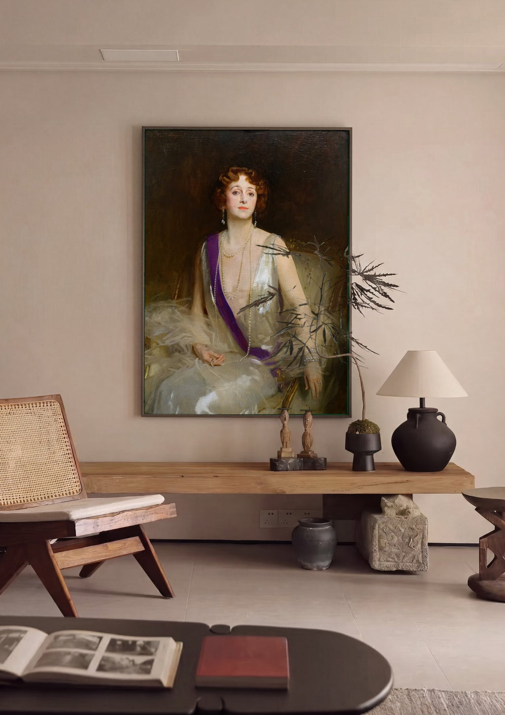 Quadro Decorativo Lady Curzon - John Singer Sargent em ambiente decorado