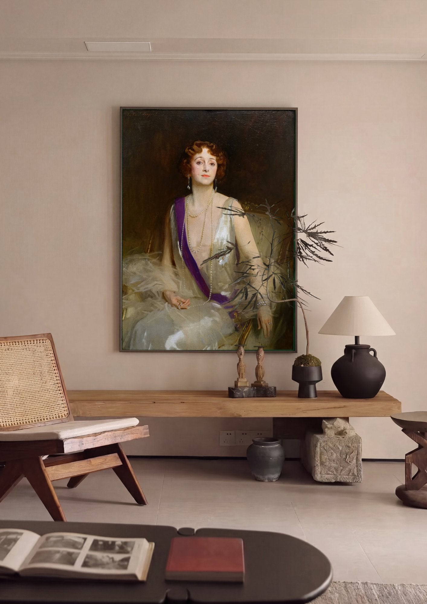 Quadro Decorativo Lady Curzon - John Singer Sargent em ambiente decorado
