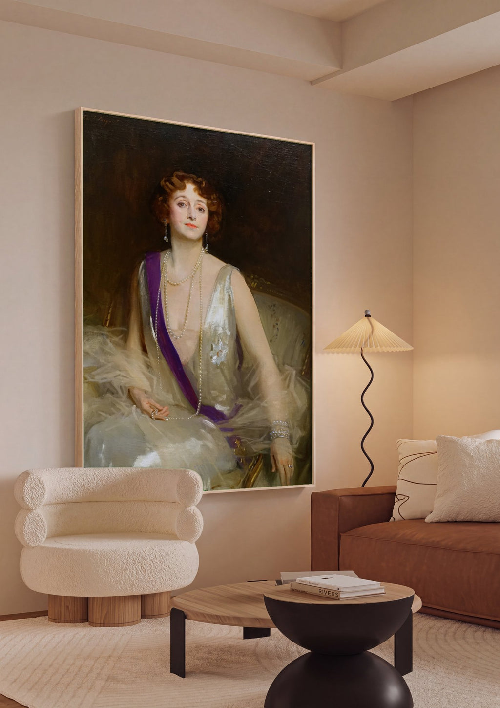 Quadro Decorativo Lady Curzon - John Singer Sargent em ambiente decorado