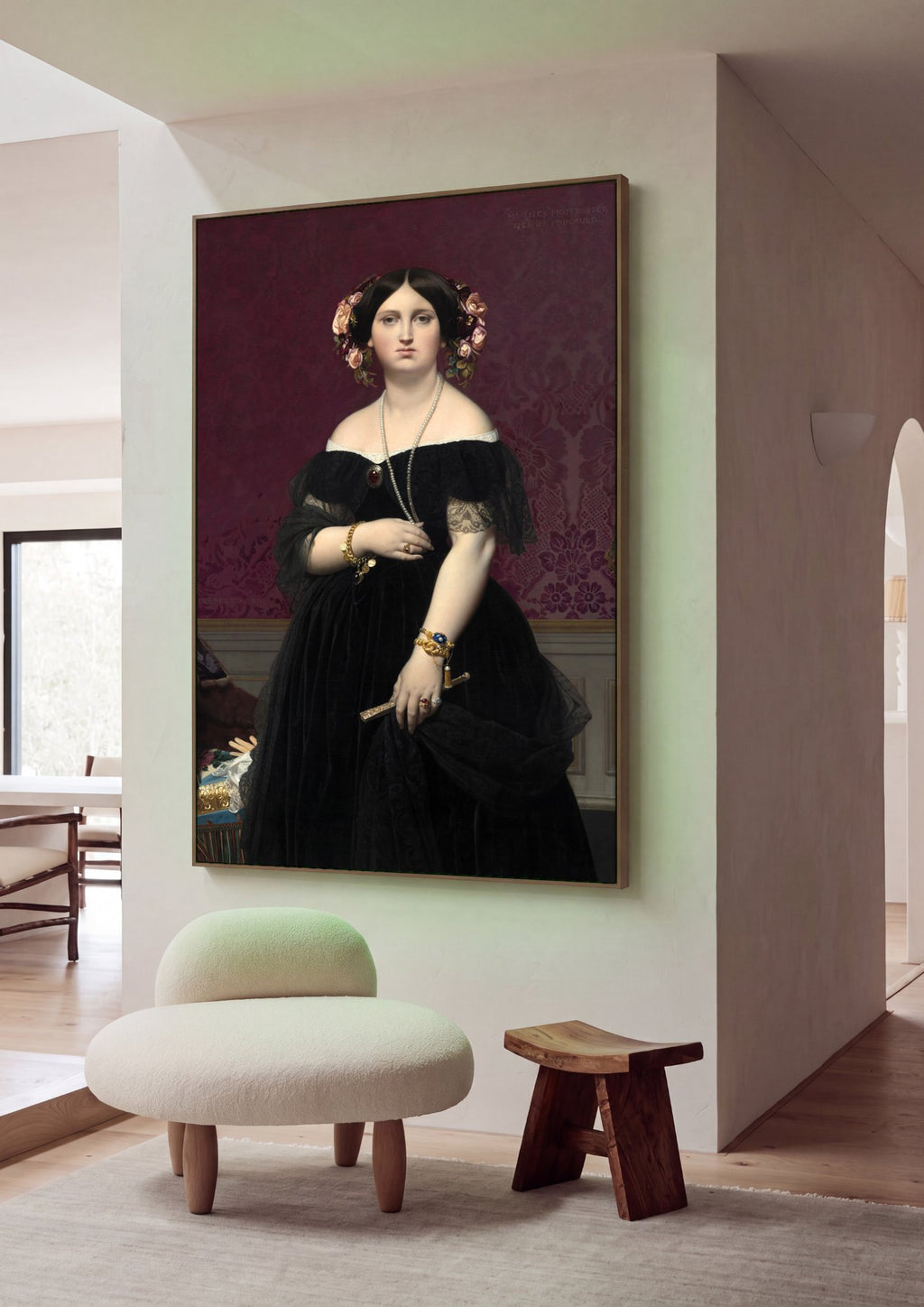 Quadro Decorativo Madame Moitessier - Ingres em ambiente decorado