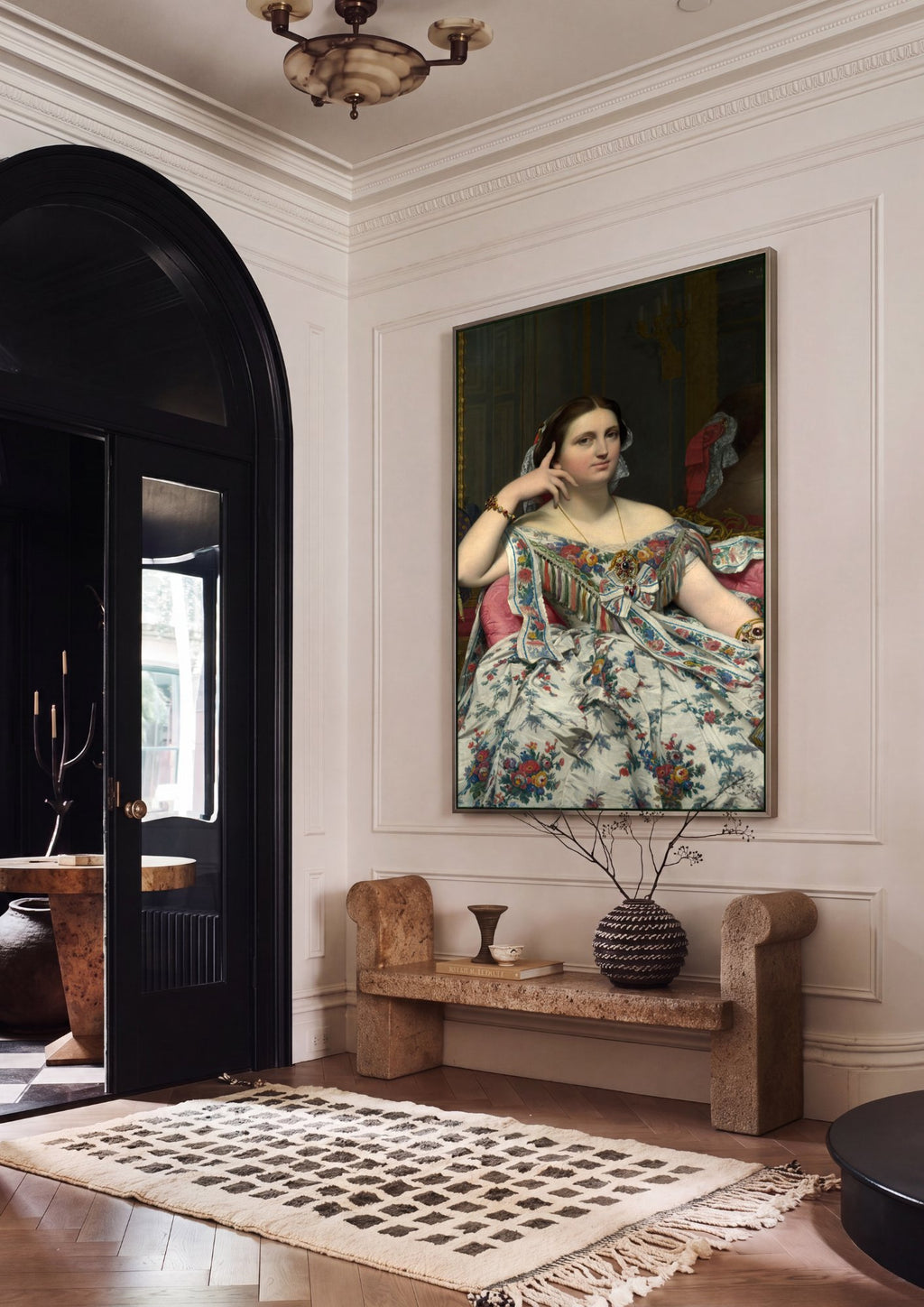 Quadro Decorativo Madame Moitessier - Ingres em ambiente decorado