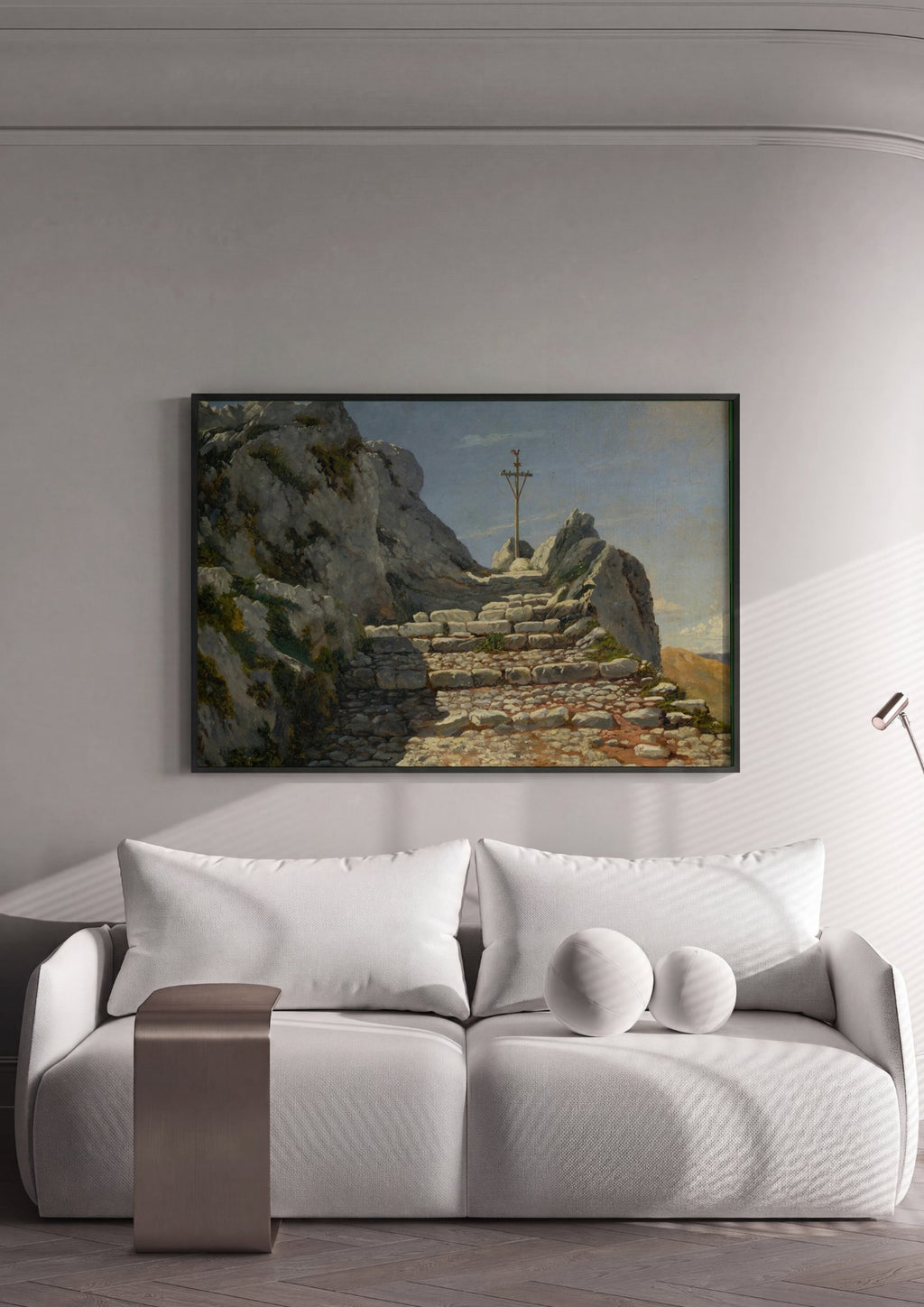 Quadro Decorativo Escadaria na Montanha - Albert Bierstadt em ambiente decorado