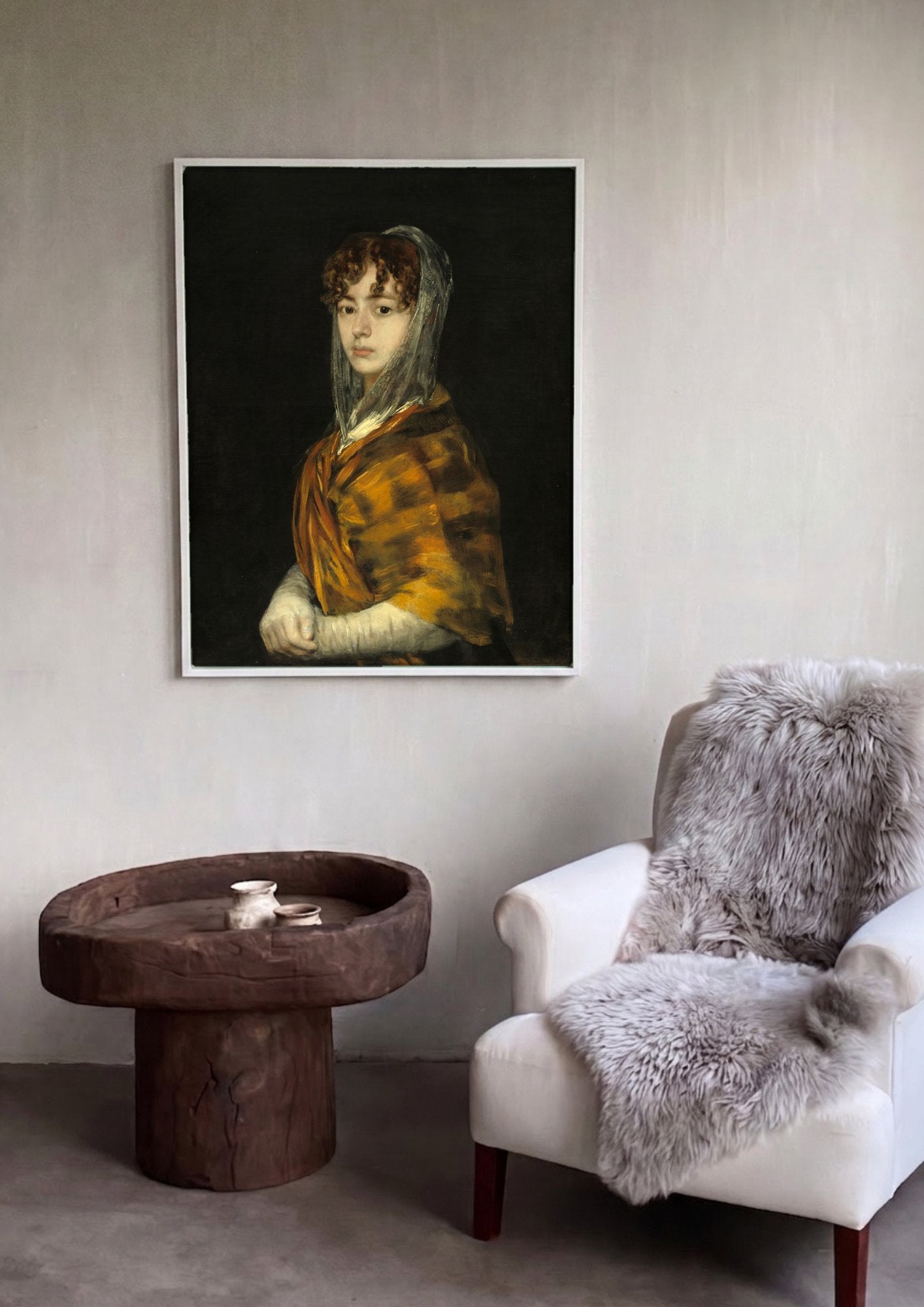 Quadro Decorativo Retrato de Jovem Senhora – Goya em ambiente decorado