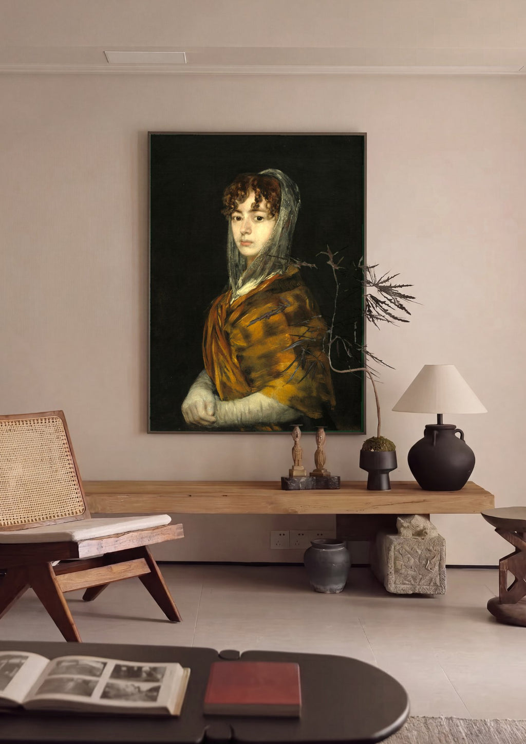 Quadro Decorativo Retrato de Jovem Senhora – Goya em ambiente decorado