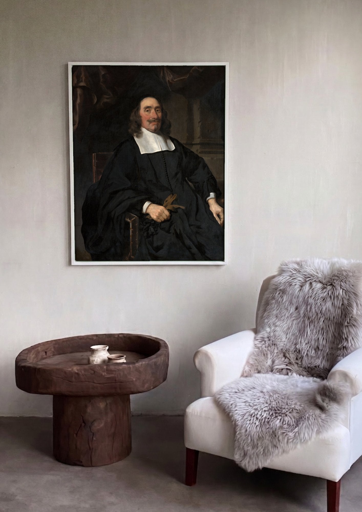Quadro Decorativo Retrato de um Homem - Nicolaes Maes em ambiente decorado