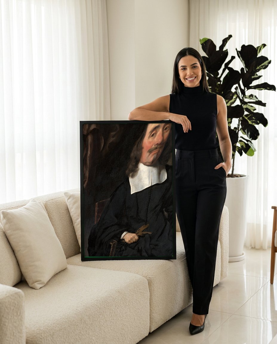 Quadro Decorativo Retrato de um Homem - Nicolaes Maes com modelo em ambiente