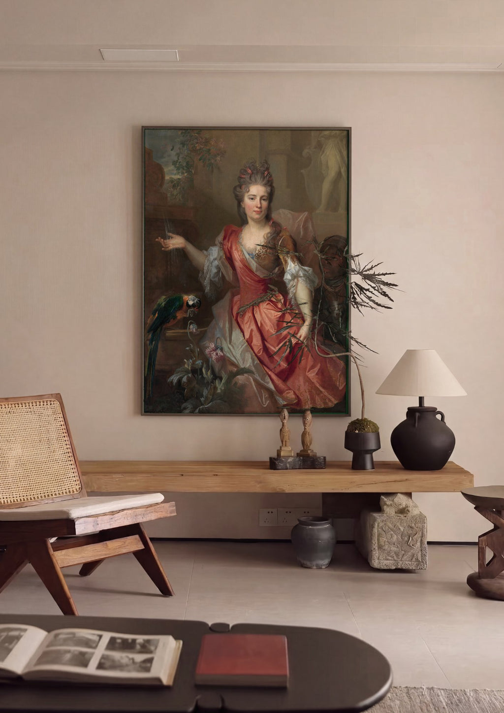 Quadro Decorativo Retrato de Senhora - Nicolas de Largillière em ambiente decorado