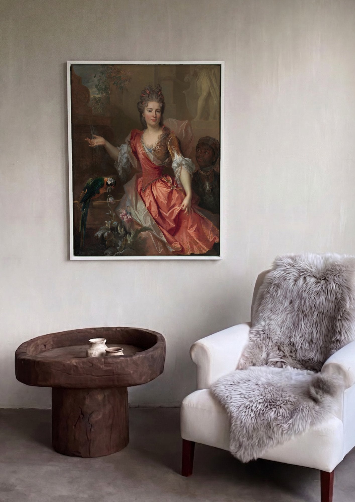 Quadro Decorativo Retrato de Senhora - Nicolas de Largillière em ambiente decorado
