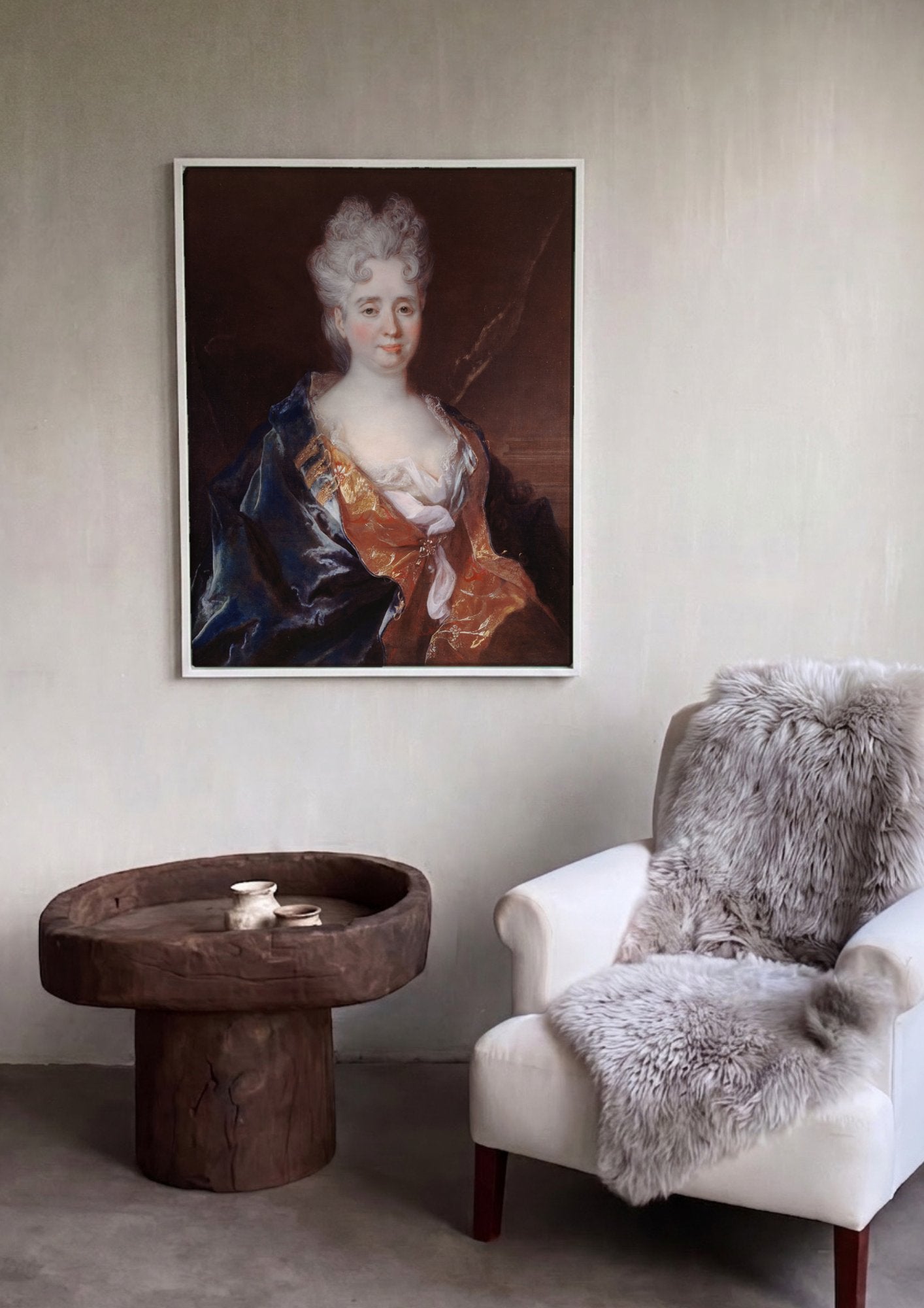 Quadro Decorativo Retrato de Senhora – Nicolas de Largillière em ambiente decorado