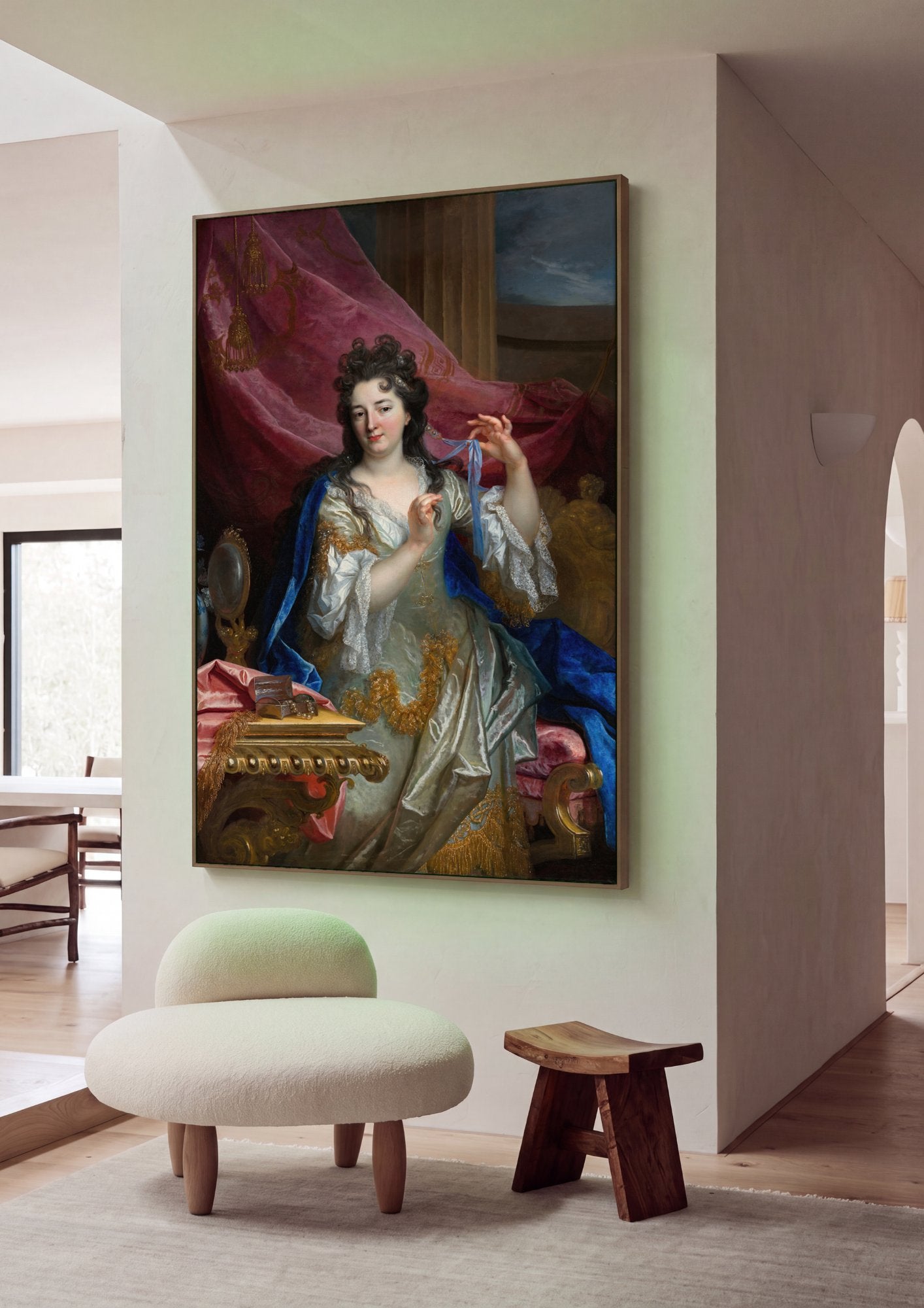 Quadro Decorativo Retrato de Senhora - Nicolas de Largillière em ambiente decorado