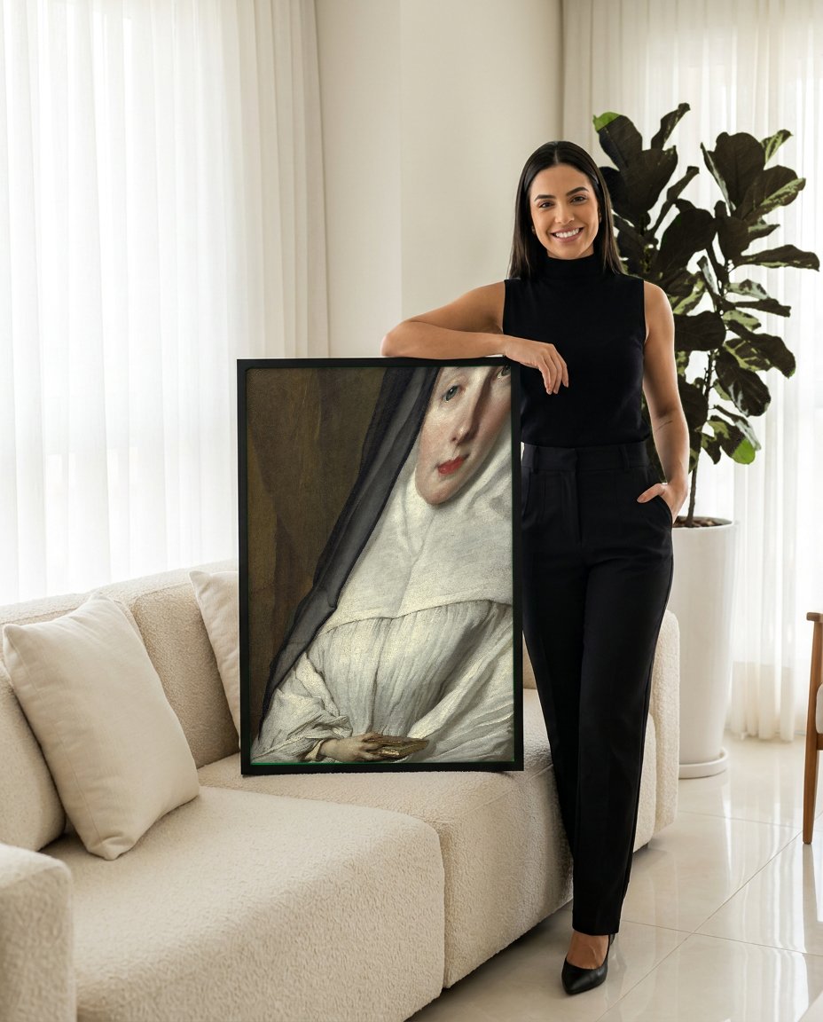 Quadro Decorativo Retrato de Senhora - Nicolas de Largillière com modelo em ambiente