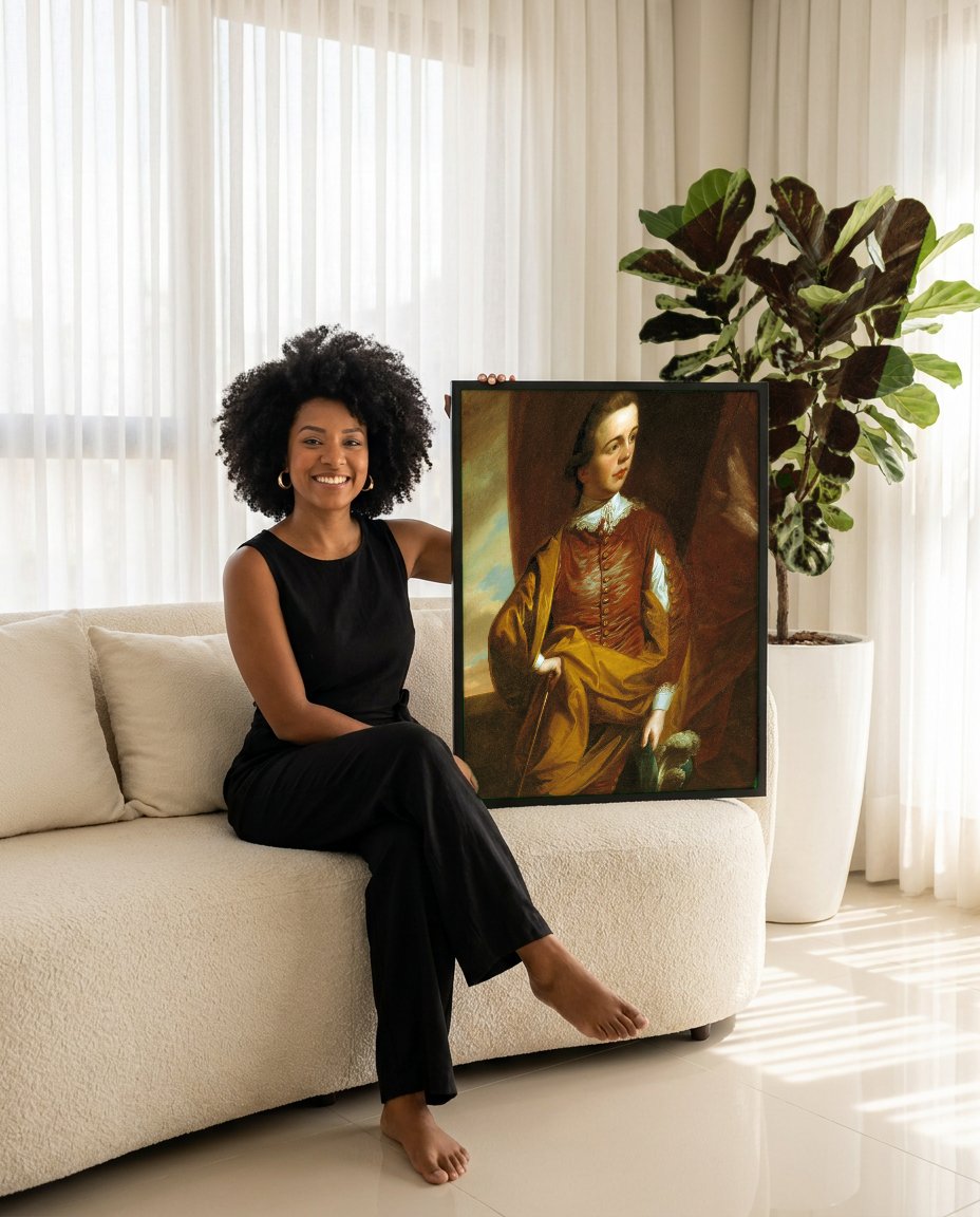 Quadro Decorativo Retrato de Jovem - Benjamin West com modelo em ambiente