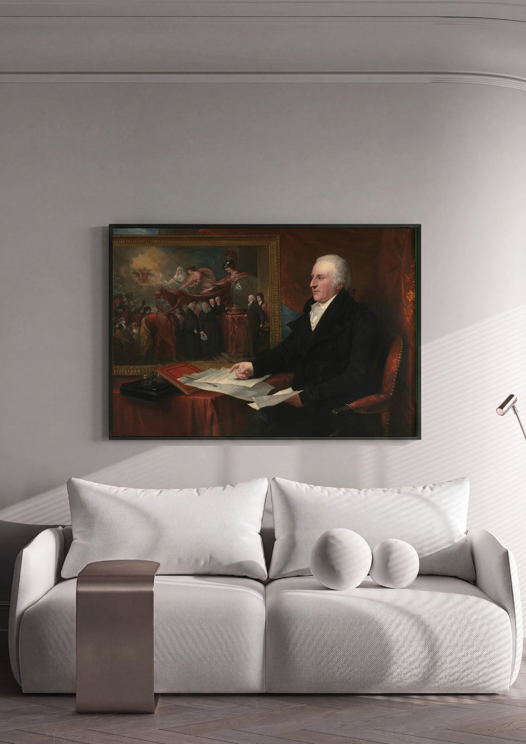 Quadro Decorativo 'Sir Joseph Banks' - Benjamin West em ambiente decorado