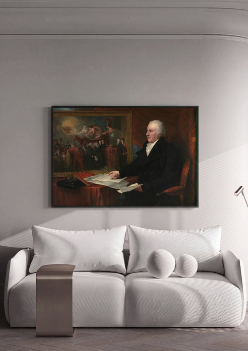 Quadro Decorativo 'Sir Joseph Banks' - Benjamin West em ambiente decorado