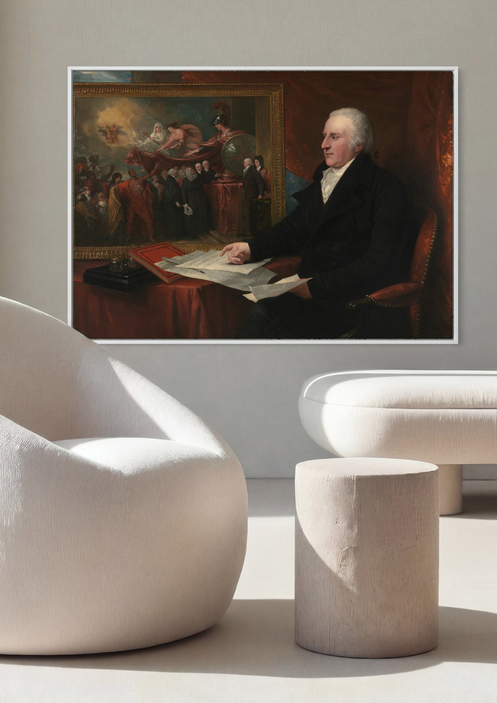 Quadro Decorativo 'Sir Joseph Banks' - Benjamin West em ambiente decorado