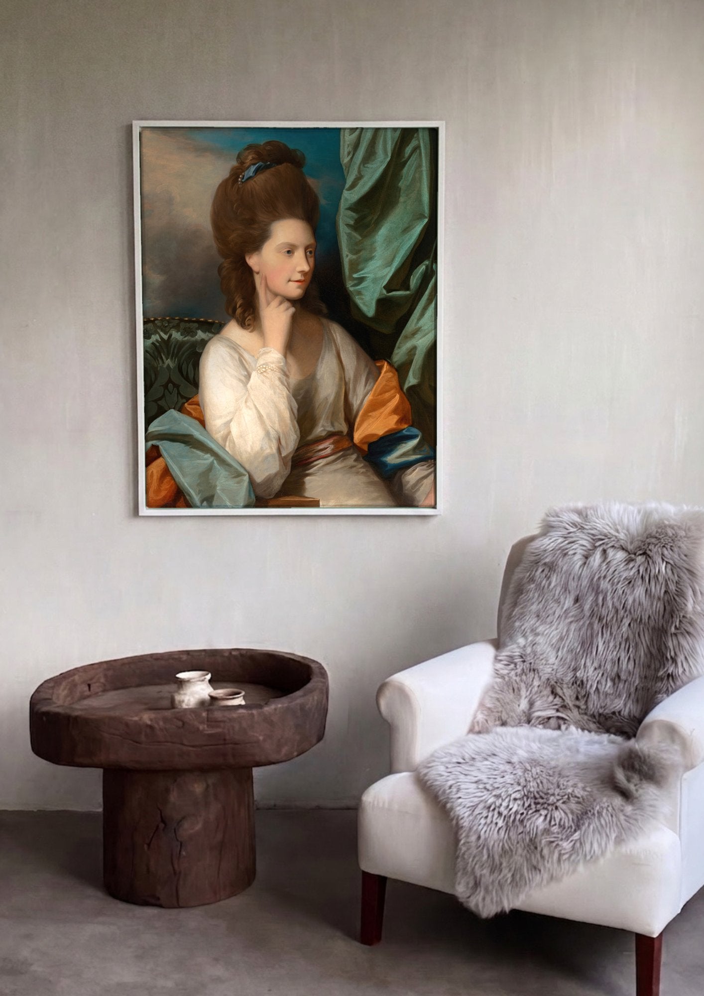 Quadro Decorativo: Retrato Feminino - Benjamin West em ambiente decorado