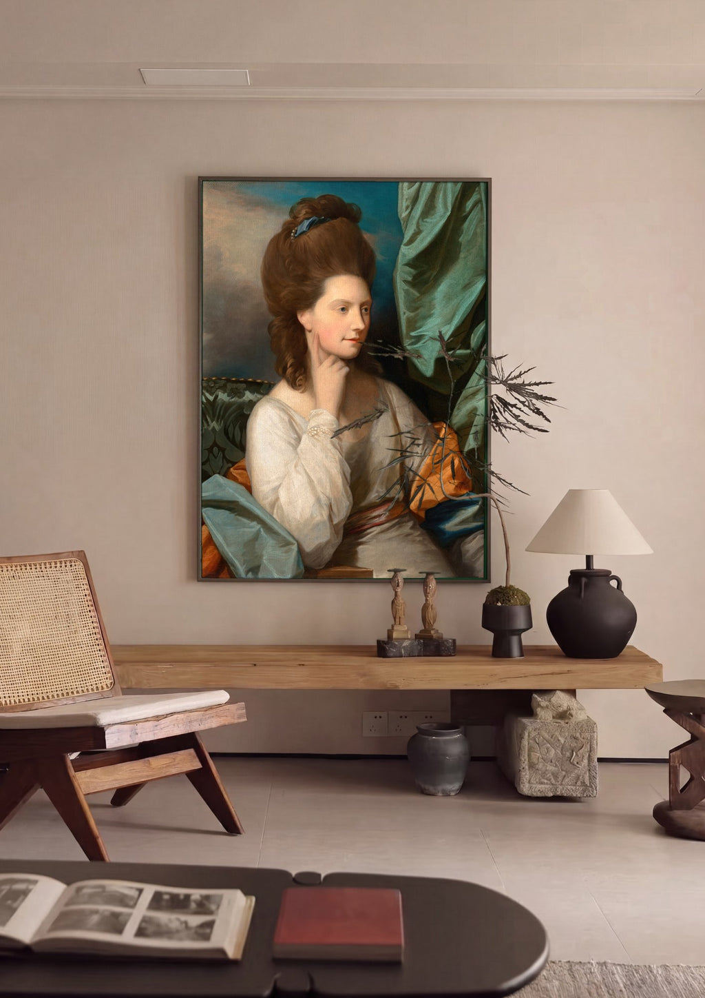 Quadro Decorativo: Retrato Feminino - Benjamin West em ambiente decorado