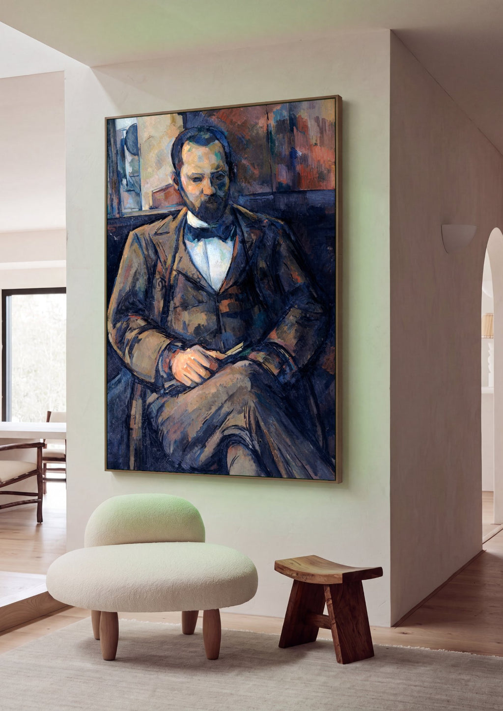 Quadro Decorativo Homem Sentado - Cézanne em ambiente decorado