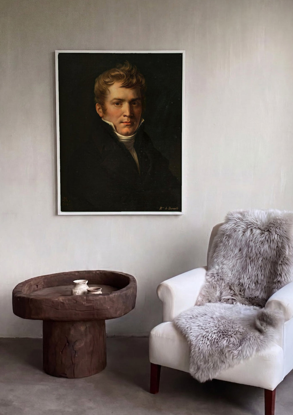 Quadro Decorativo Retrato de Jovem - Anne-Louis Girodet em ambiente decorado