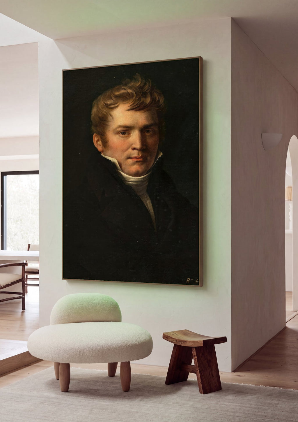 Quadro Decorativo Retrato de Jovem - Anne-Louis Girodet em ambiente decorado