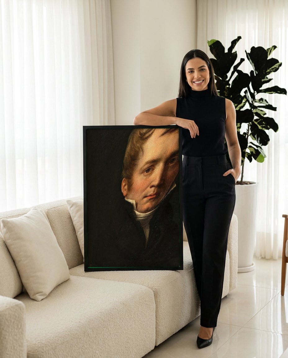 Quadro Decorativo Retrato de Jovem - Anne-Louis Girodet com modelo em ambiente