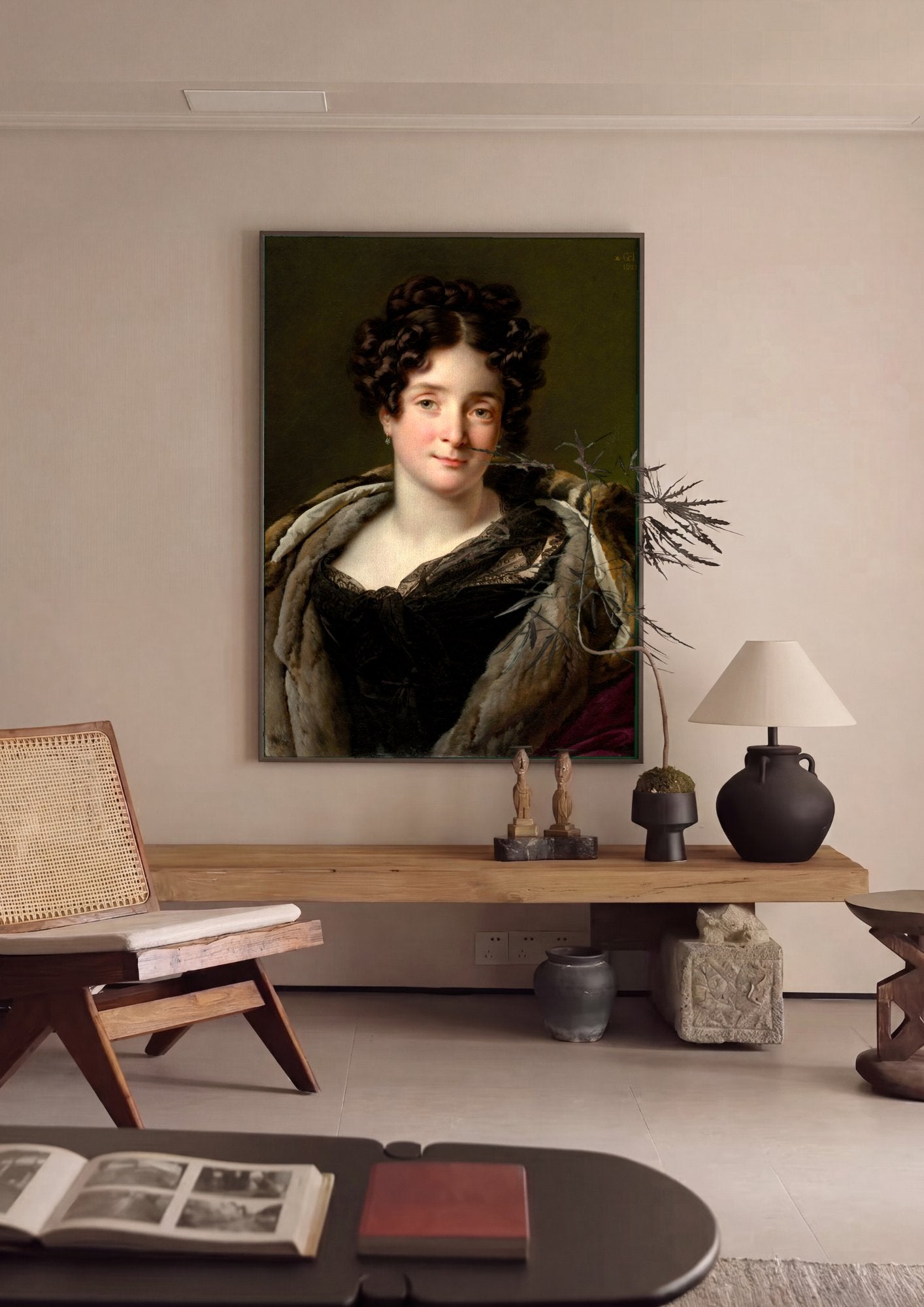 Quadro Decorativo Retrato de Mulher - Anne-Louis Girodet em ambiente decorado