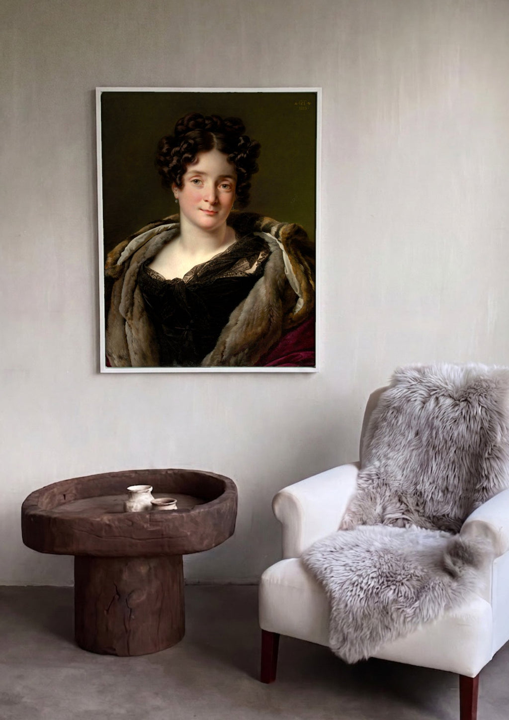 Quadro Decorativo Retrato de Mulher - Anne-Louis Girodet em ambiente decorado